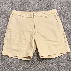 lululemon athletica Men's Beige Flat Front Shorts
